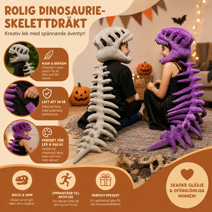 Rolig Dinosaurieskelettdräkt i Plysch