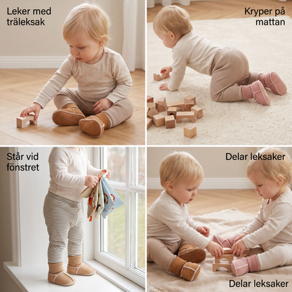 Fodrade Babysockor och Skor i Mockaimitation