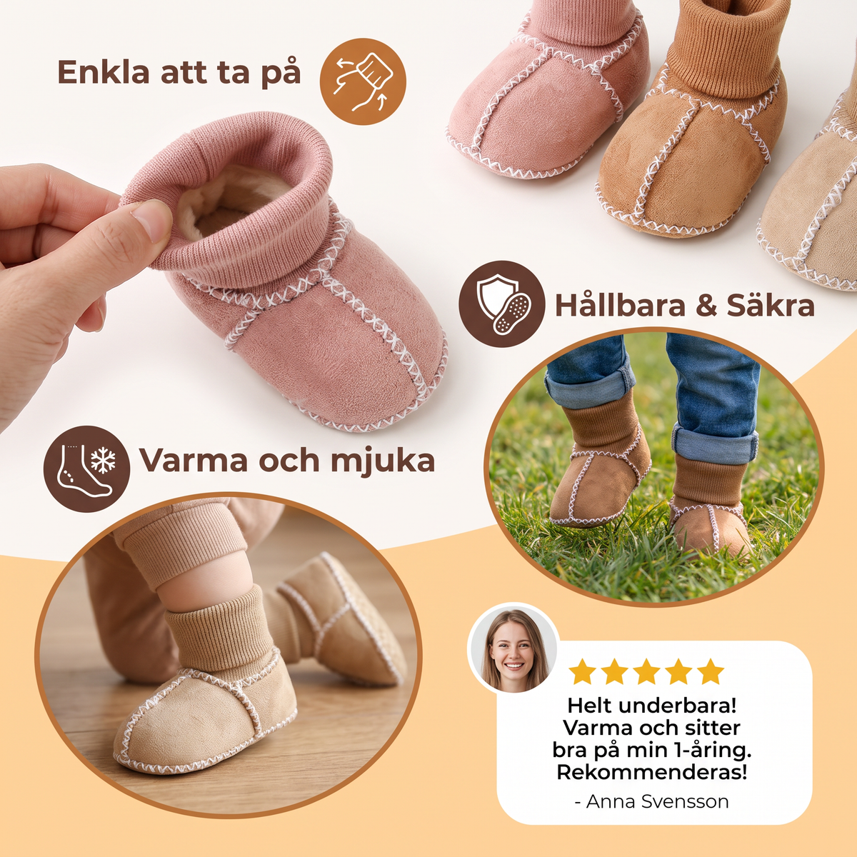 Fodrade Babysockor och Skor i Mockaimitation