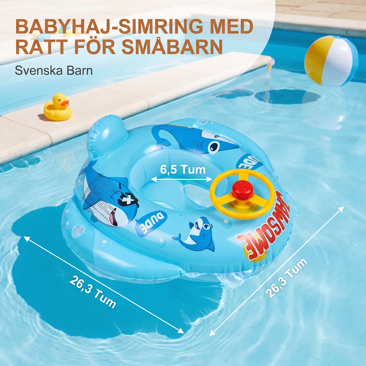 Babyhaj-Simring med Ratt för Småbarn