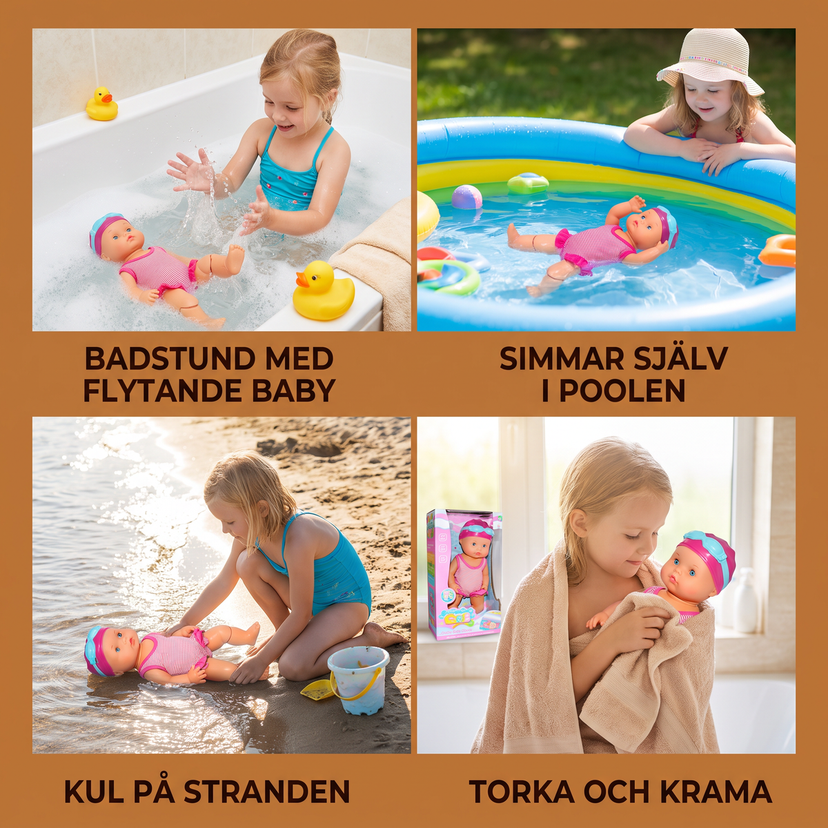 Flytande Baby Docka – Vattentät Elektrisk Poolleksak För Barn