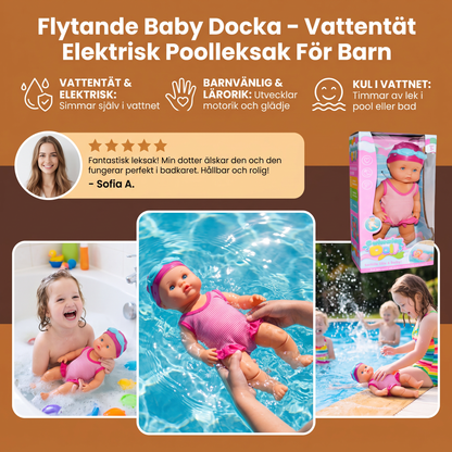 Flytande Baby Docka – Vattentät Elektrisk Poolleksak För Barn