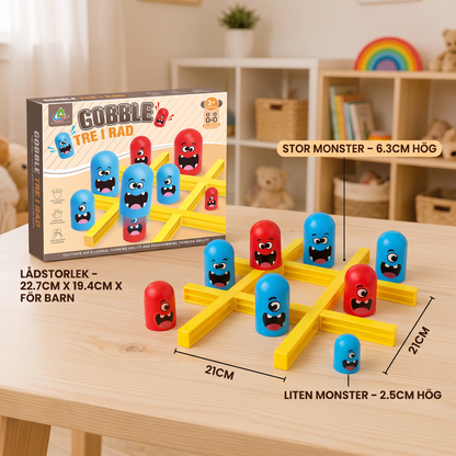 Monster Tre I Rad Brädspel För Barn – Roligt Strategispel För 2 Spelare