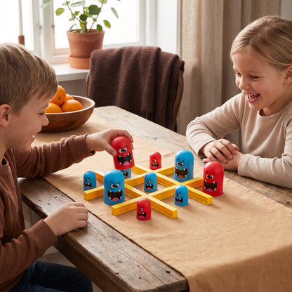 Monster Tre I Rad Brädspel För Barn – Roligt Strategispel För 2 Spelare