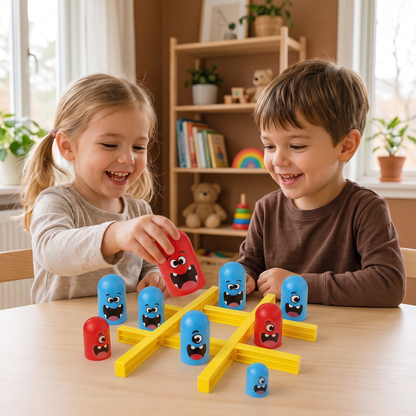 Monster Tre I Rad Brädspel För Barn – Roligt Strategispel För 2 Spelare