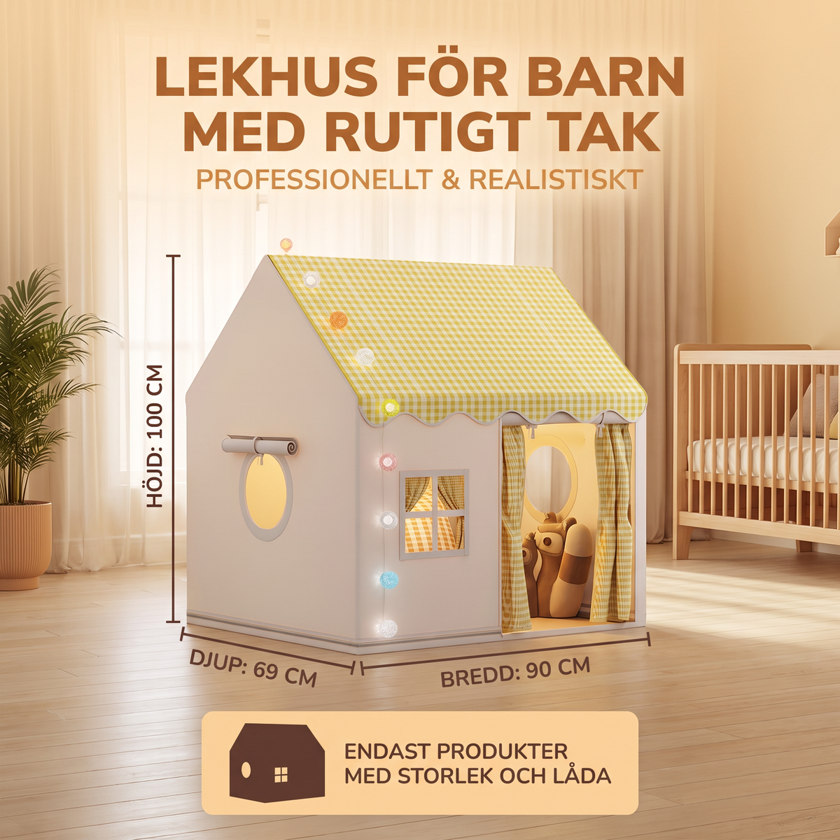 Lekhus För Barn Med Rutigt Tak