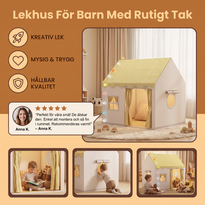 Lekhus För Barn Med Rutigt Tak