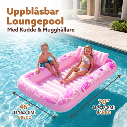 Uppblåsbar Loungepool Med Kudde & Mugghållare