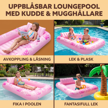Uppblåsbar Loungepool Med Kudde & Mugghållare