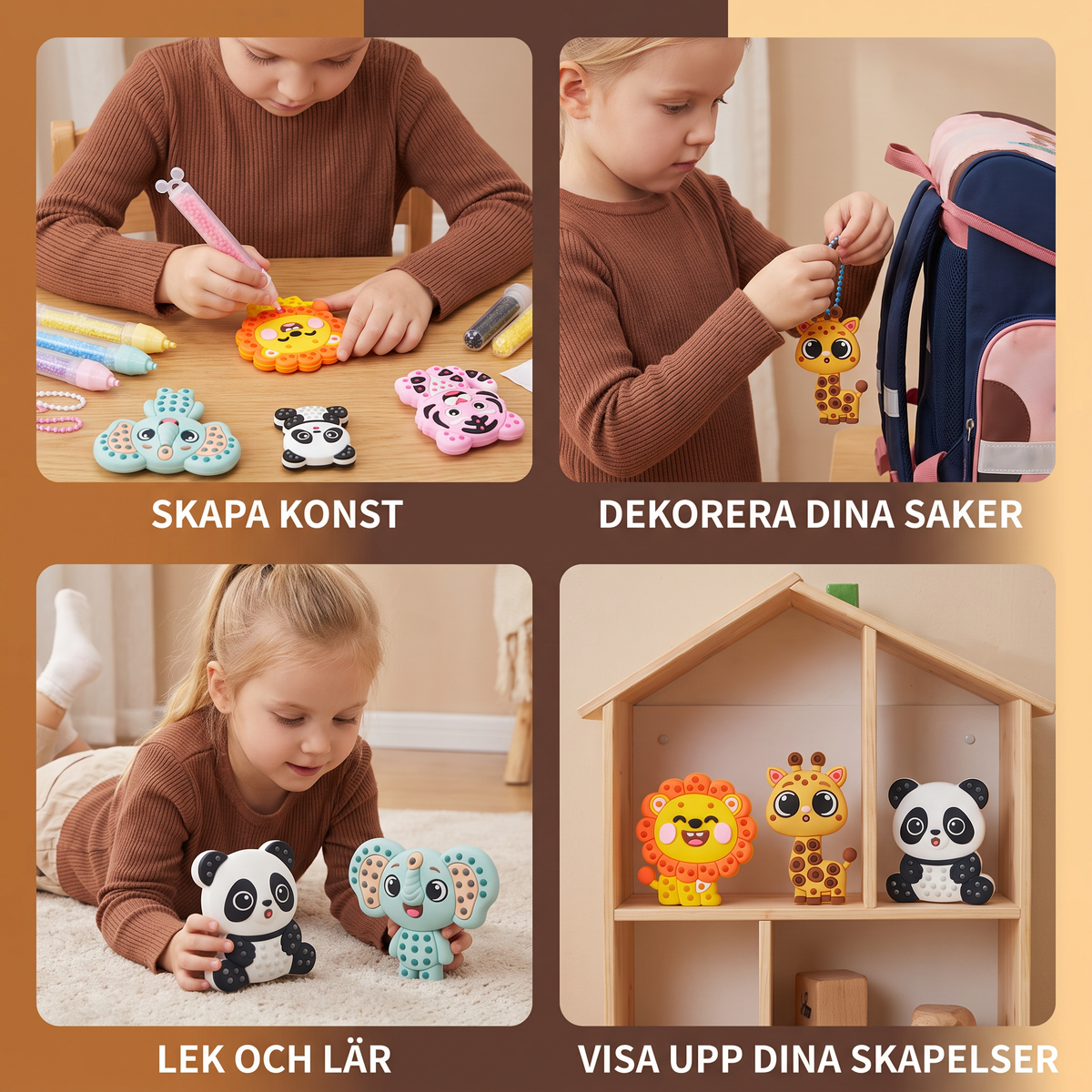 DIY-Pärlkonstset – Skapa & dekorera djurmotiv