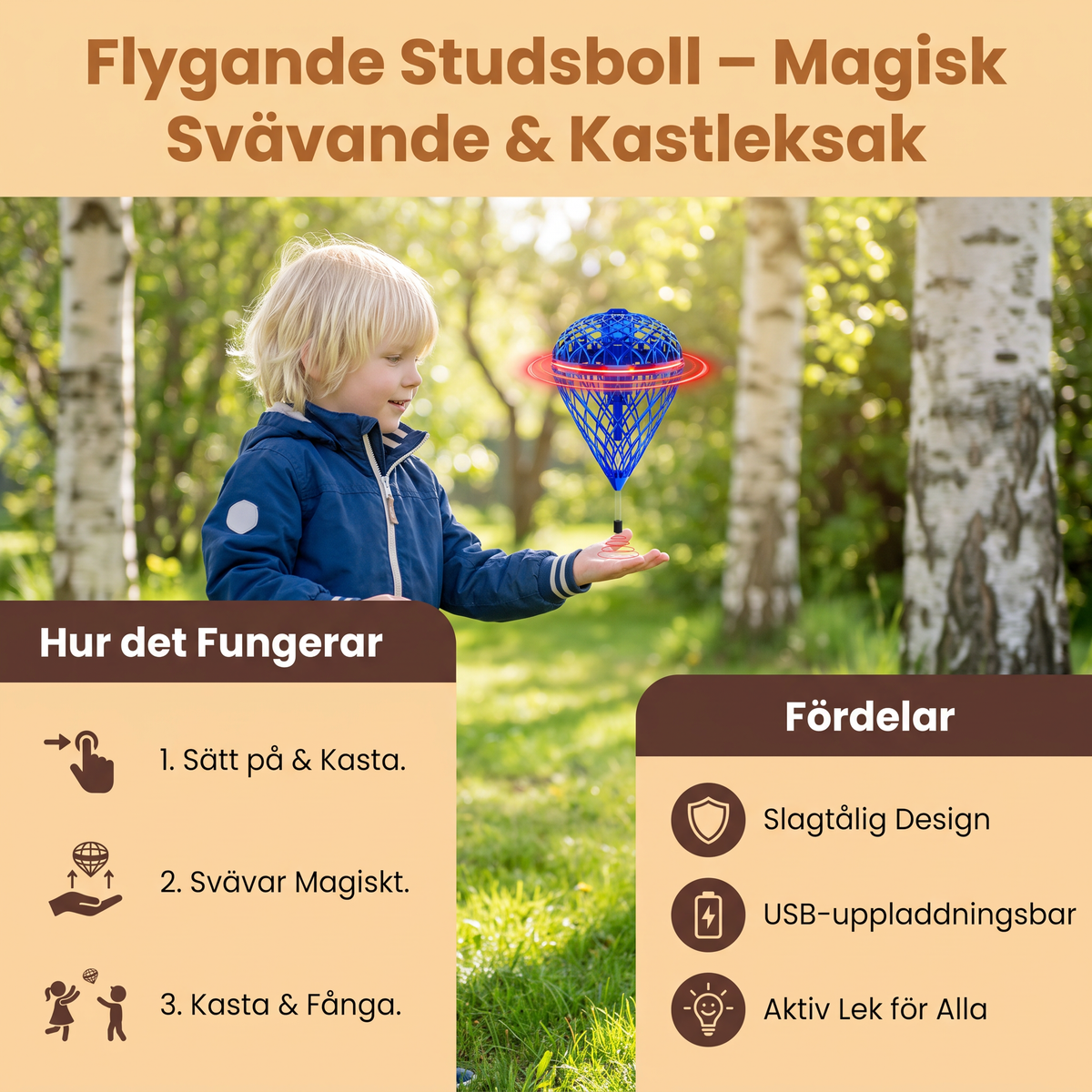 Flygande Studsboll – Magisk Svävande & Kastleksak för Barn