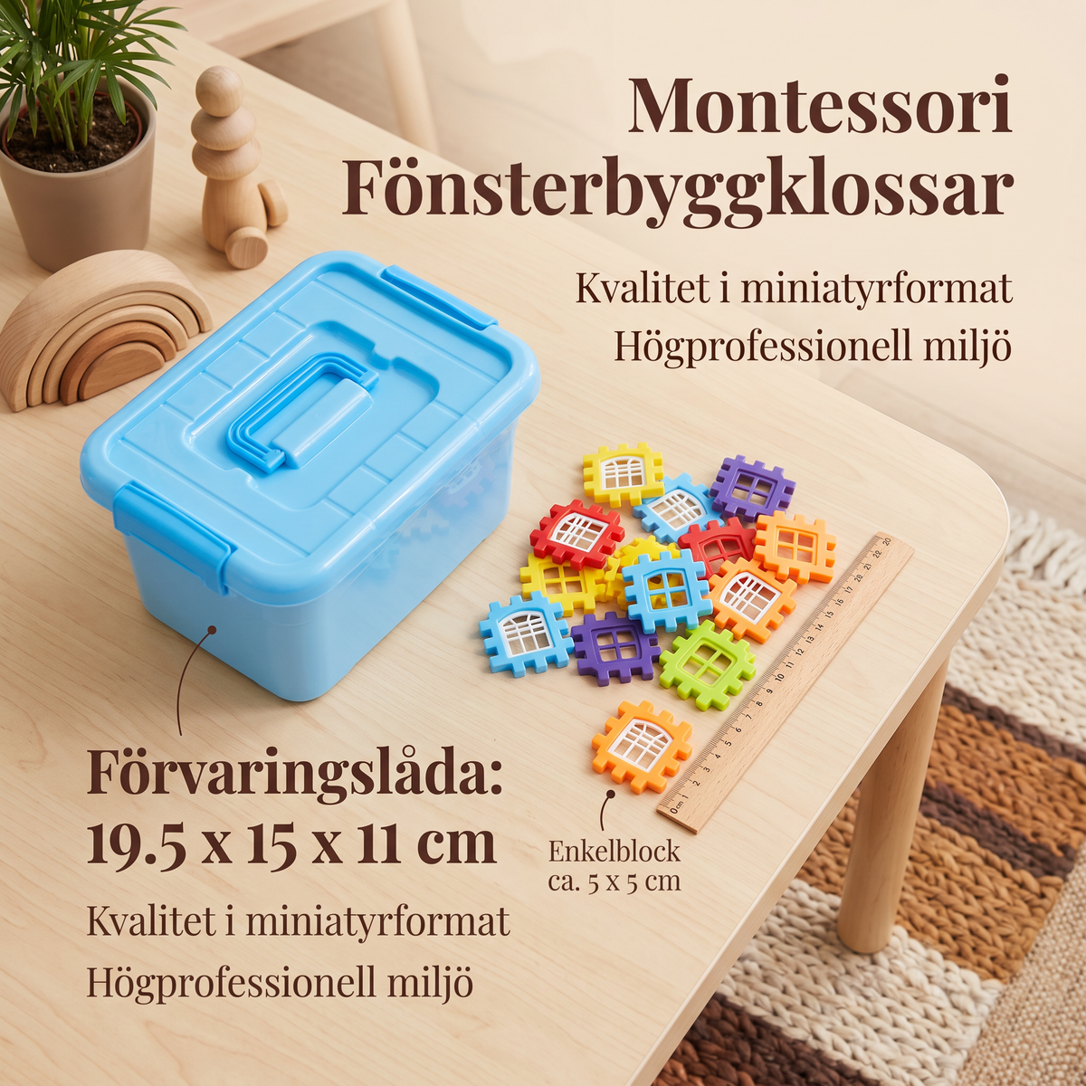 Montessori Fönsterbyggklossar för Barn