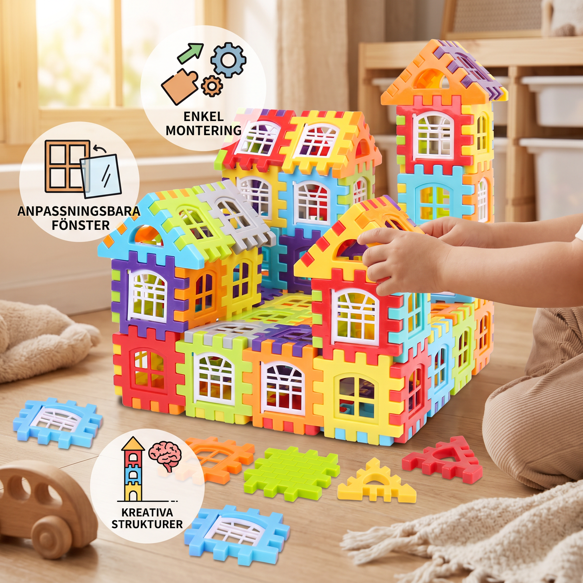 Montessori Fönsterbyggklossar för Barn