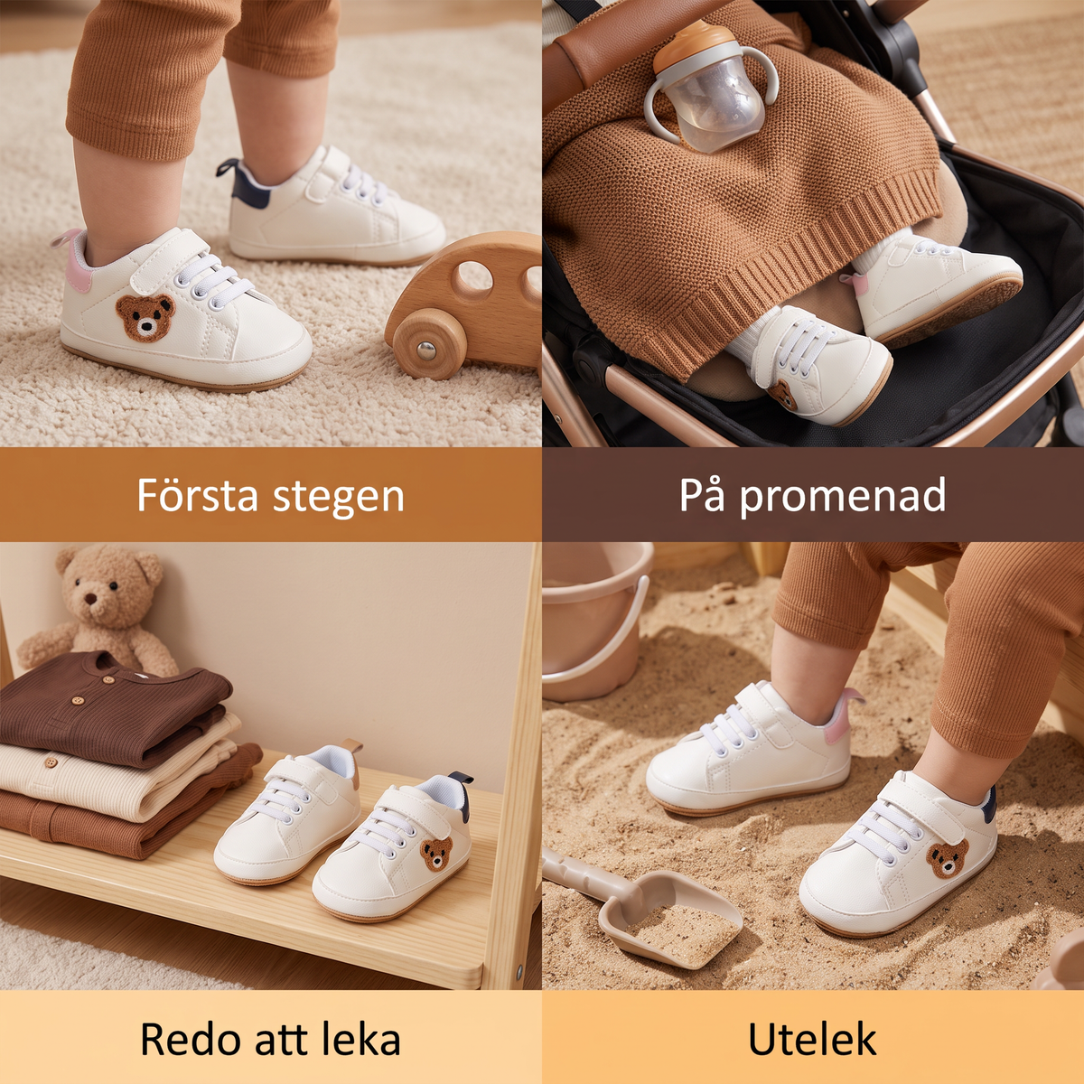 Småbarnsskor med Söt Björndesign