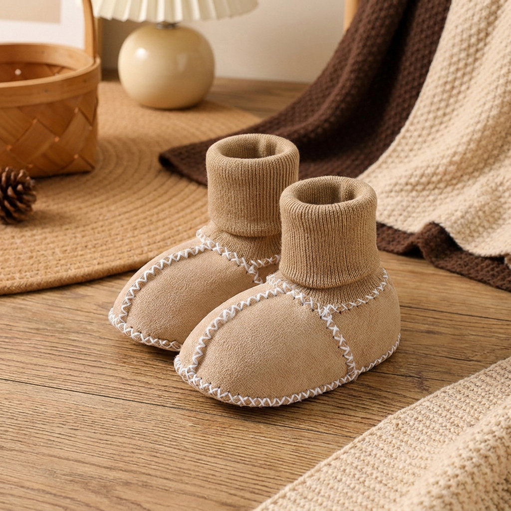 Fodrade Babysockor och Skor i Mockaimitation