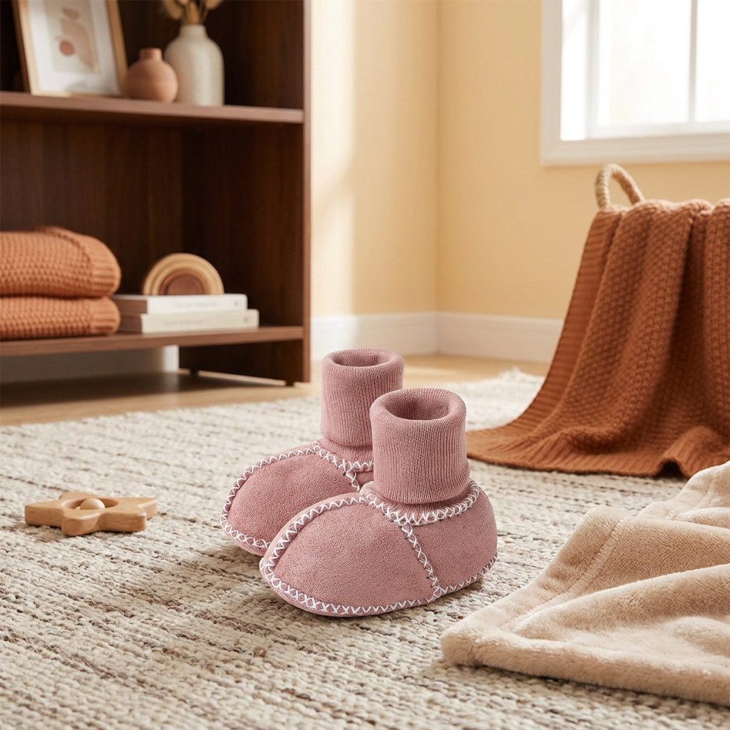 Fodrade Babysockor och Skor i Mockaimitation
