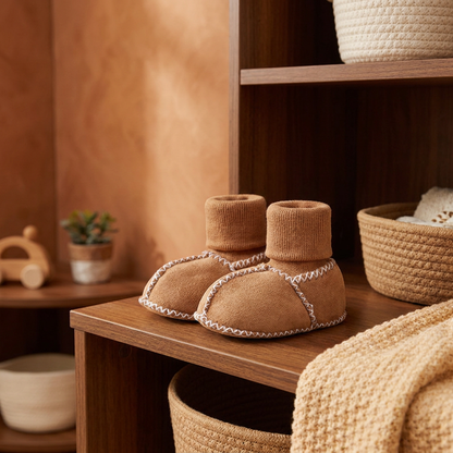 Fodrade Babysockor och Skor i Mockaimitation