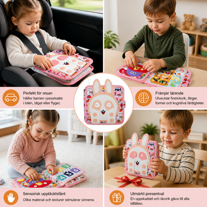 Montessori Sensorisk Aktivitetsbok med Taktila Upplevelser för Småbarn