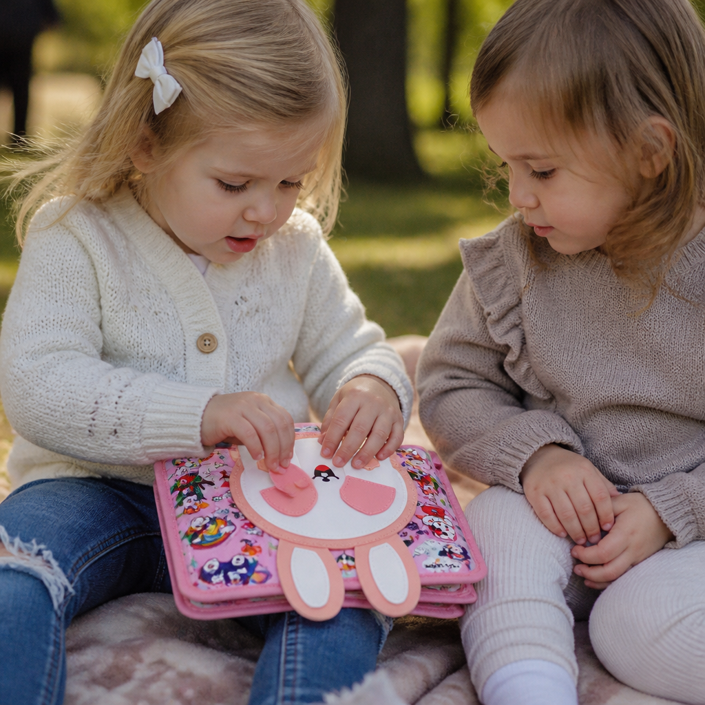 Montessori Sensorisk Aktivitetsbok med Taktila Upplevelser för Småbarn