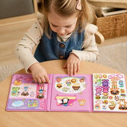 Montessori Magnetisk Tyst Bok – Kreativ Klädpåklädning och Scenlek