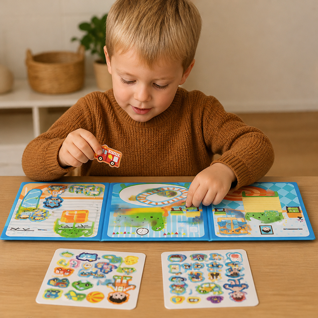 Montessori Magnetisk Tyst Bok – Kreativ Klädpåklädning och Scenlek