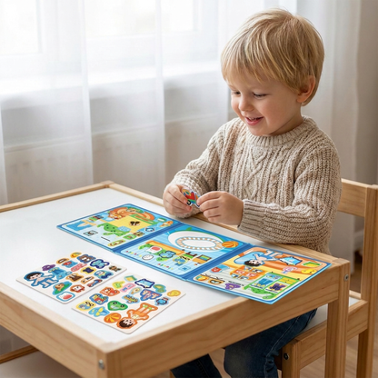Montessori Magnetisk Tyst Bok – Kreativ Klädpåklädning och Scenlek