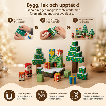 54-delars magnetiskt julbyggset för barn