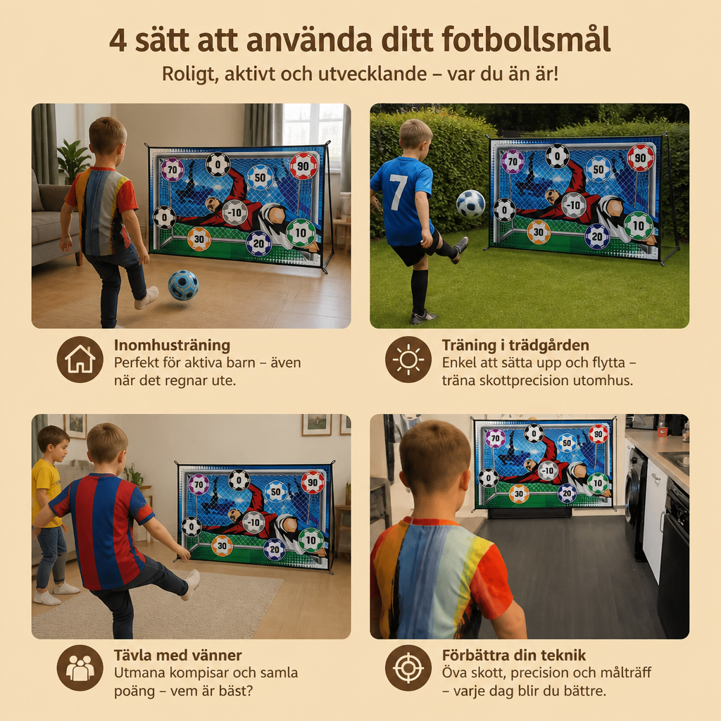 Säkert Fotbollsmål Med Skottvägg För Hemmet