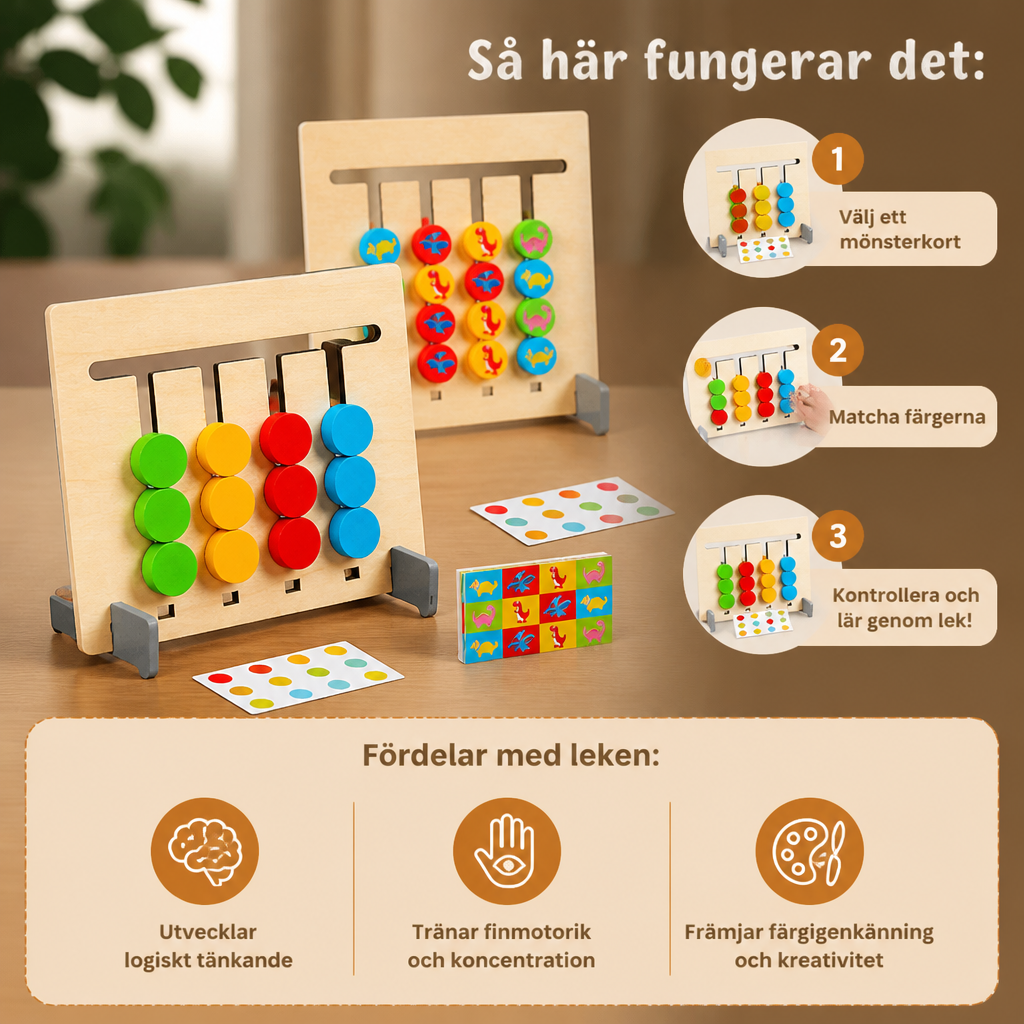 Montessori Träfärgsmatchningsspel