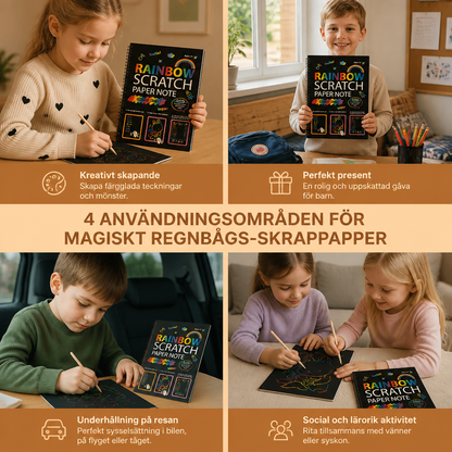 Magiskt Regnbågs-Skrappapper