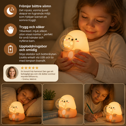 Söt Utter Silikon-Nattlampa Med Bubbeleffekt