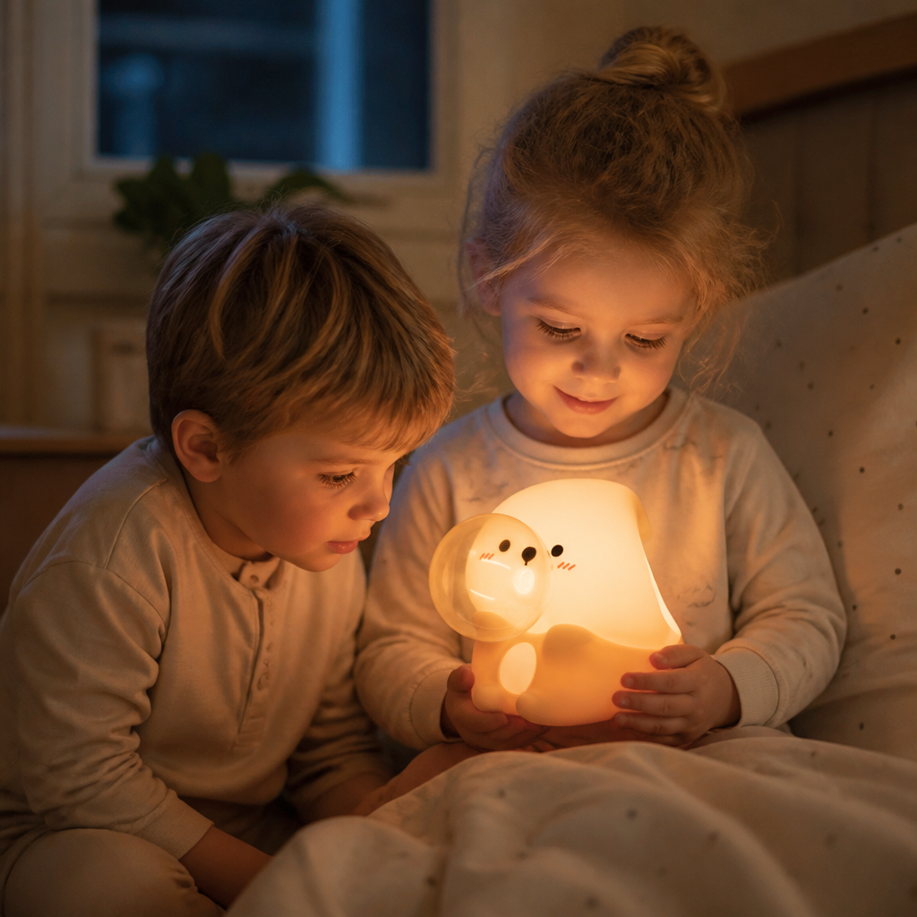 Söt Utter Silikon-Nattlampa Med Bubbeleffekt