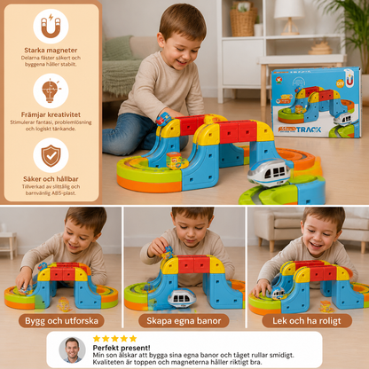 Magnetisk Kubbanetåg Leksak För Barn