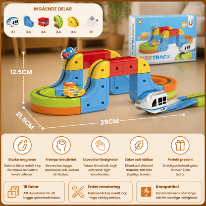 Magnetisk Kubbanetåg Leksak För Barn
