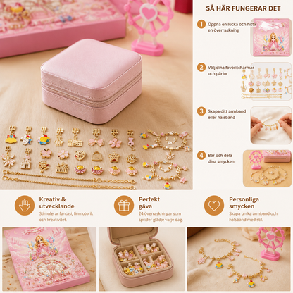 Prinsess-DIY-adventskalender för att skapa smycken och armband