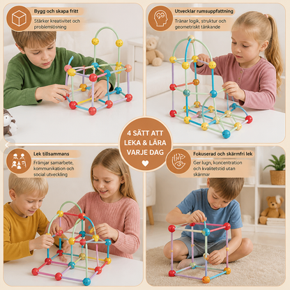 3D-geometriskt byggset – pedagogisk leksak för konstruktion och rumsuppfattning