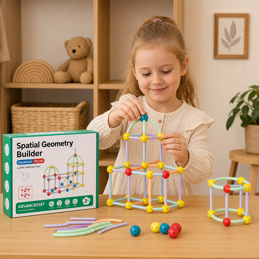 3D-geometriskt byggset – pedagogisk leksak för konstruktion och rumsuppfattning