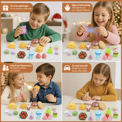 Jul-squishy-adventskalender för barn