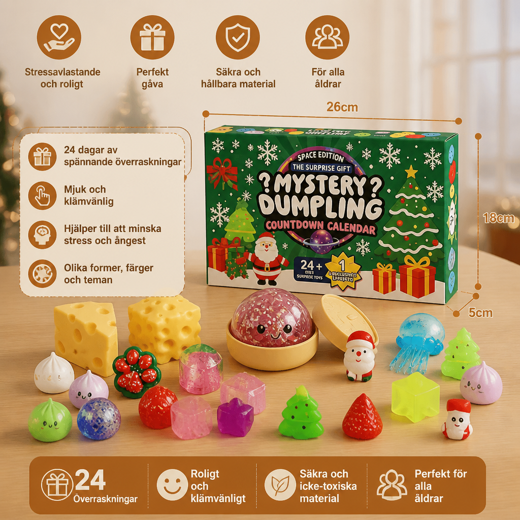 Jul-squishy-adventskalender för barn