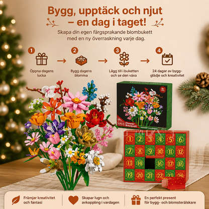 Julblomsterbukett-byggklossadventskalender