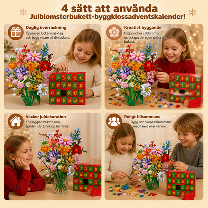 Julblomsterbukett-byggklossadventskalender