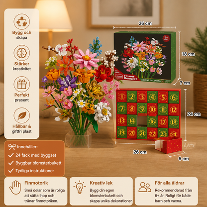 Julblomsterbukett-byggklossadventskalender