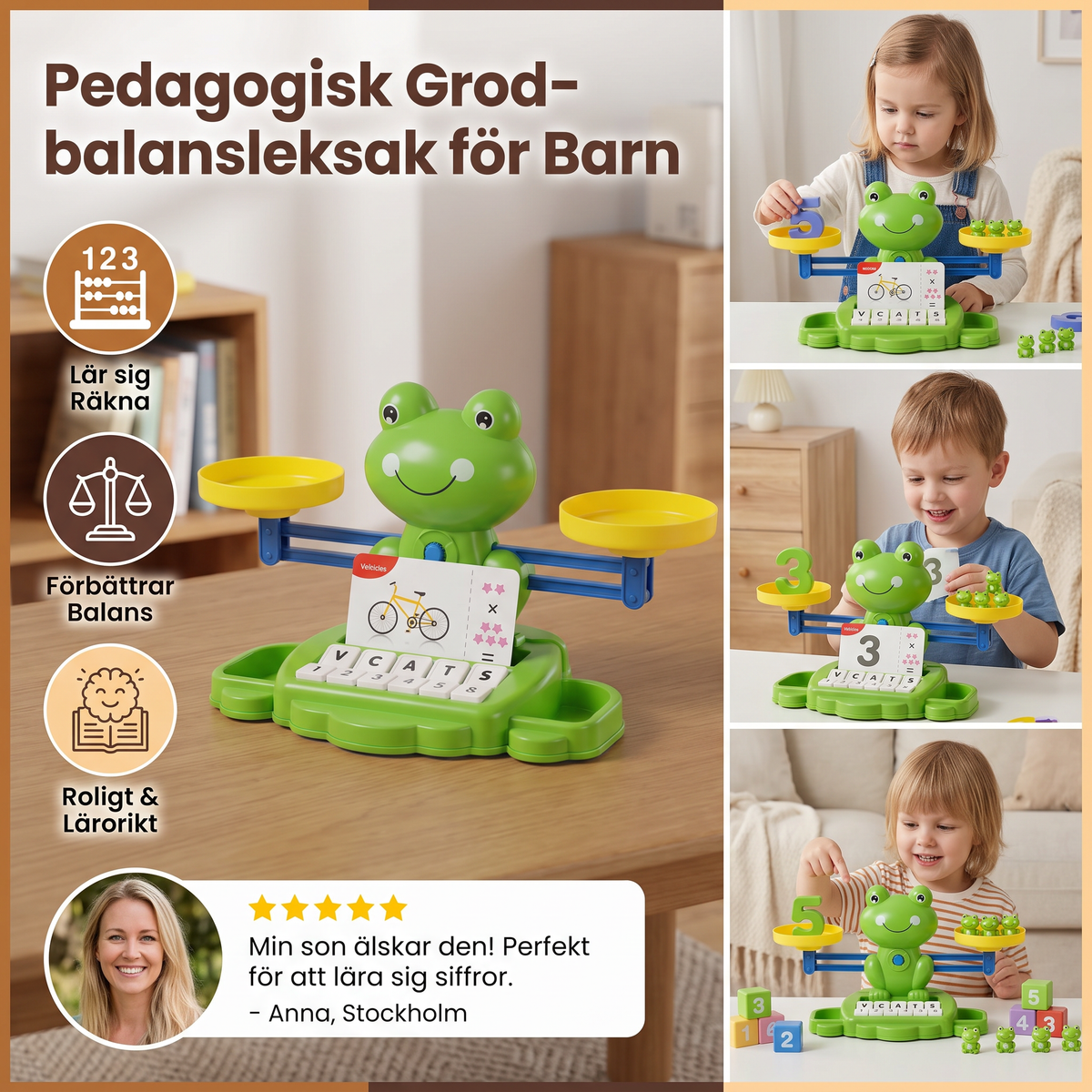 Pedagogisk Grod-balansleksak för Barn – Gör Matematik Enkelt!