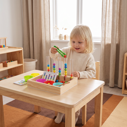 Montessori Provrörslek Med Färger Och Siffror – Lärande Lekset