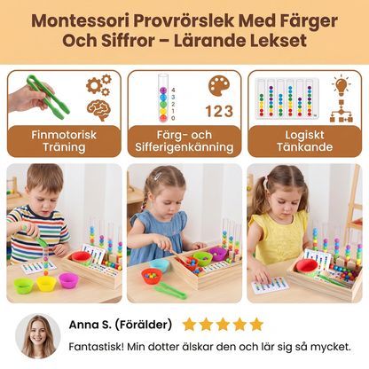 Montessori Provrörslek Med Färger Och Siffror – Lärande Lekset