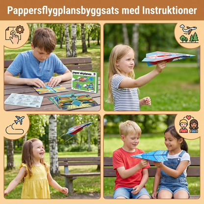 Pappersflygplansbyggsats med Instruktioner