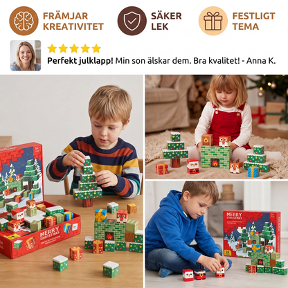 Magnetiska Julklossar för Byggande