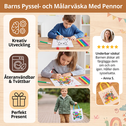 Barns Pyssel- och Målarväska Med Pennor