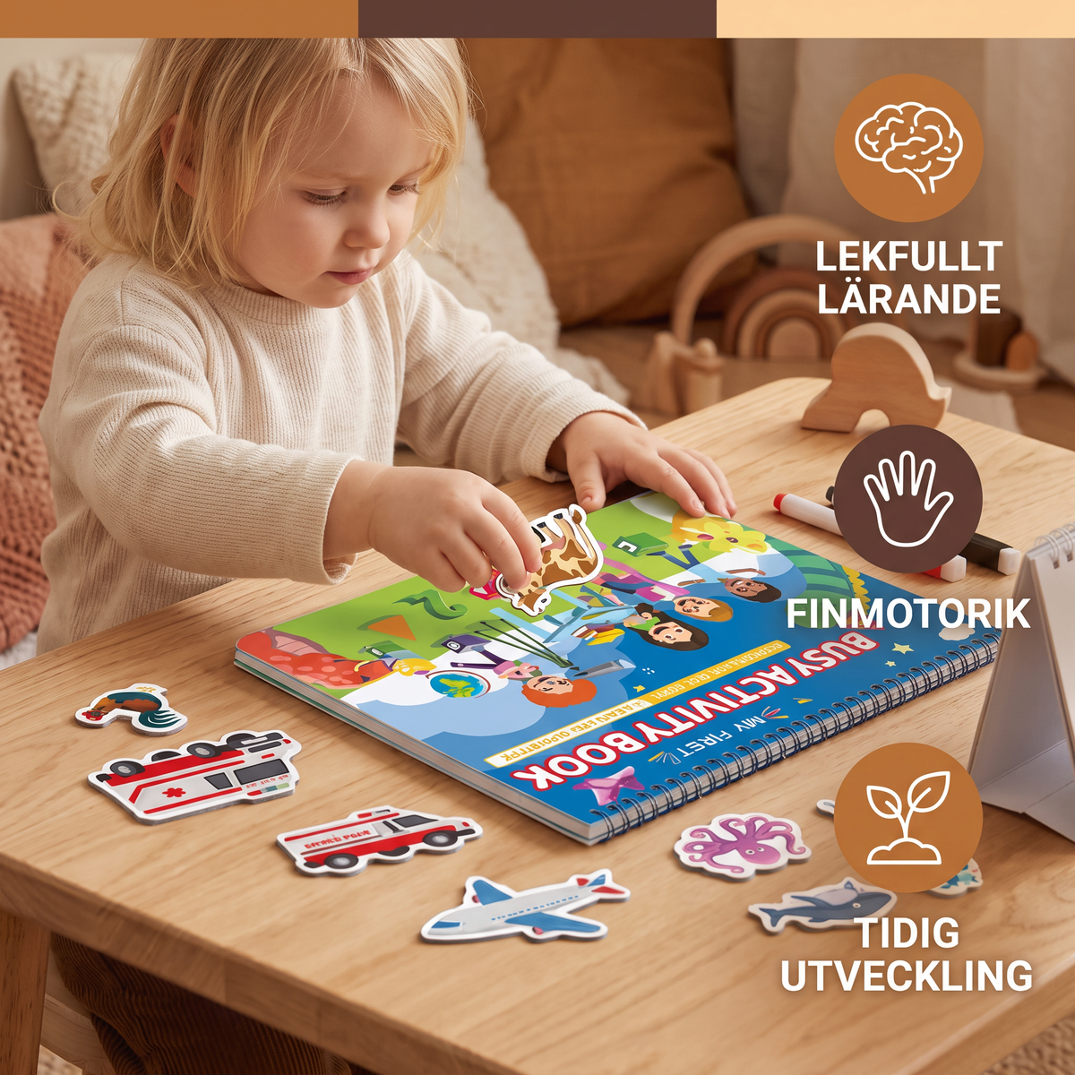 Montessori Aktivitetsbok för Barn – Lekfullt Lärande och Tidig Utveckling