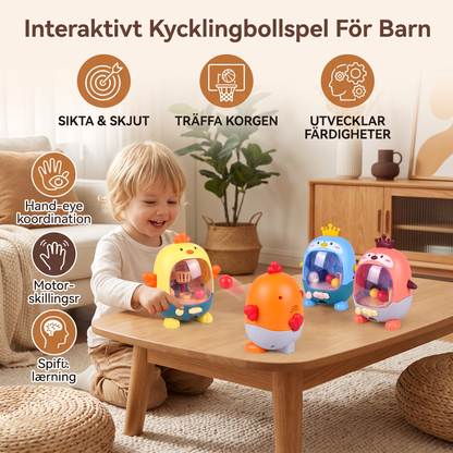 Interaktivt Kycklingbollspel För Barn – Sikta, Skjut & Träffa Lärspel
